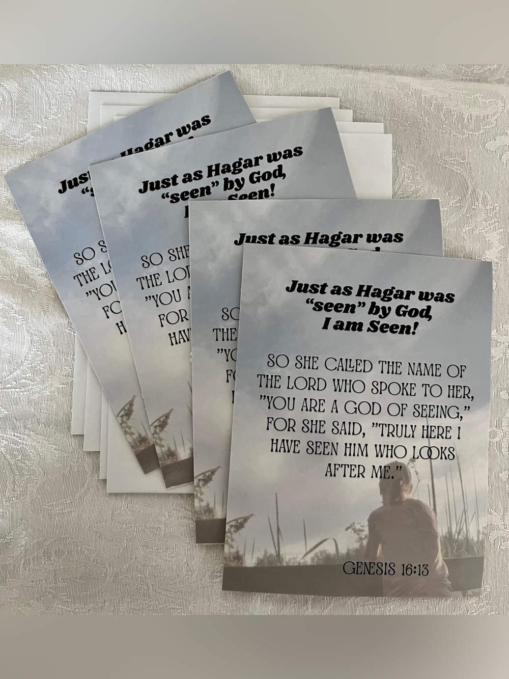 Inspirational Scripture Cards Set of 4, “I Am Seen,” “I Am Known” - Choose One - Picture 5 of 8